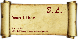 Doma Libor névjegykártya